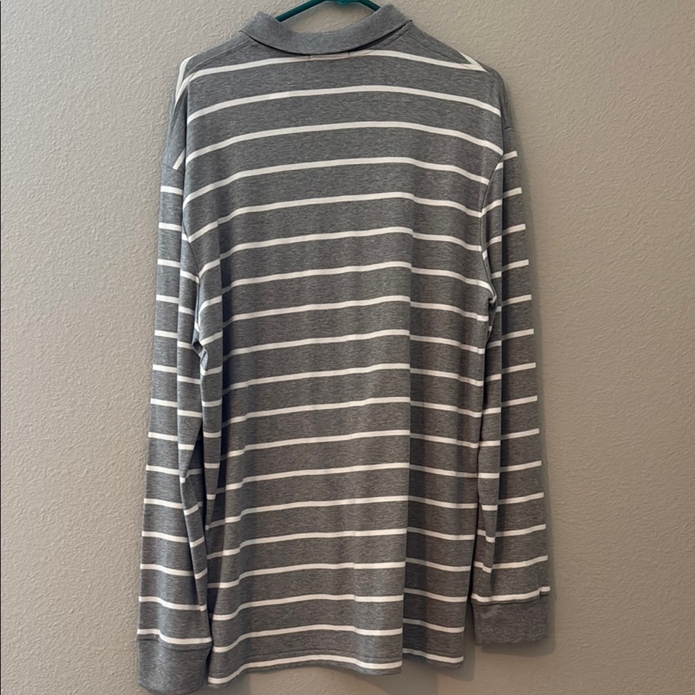 Polo by Ralph Lauren Gray and White Striped Polo Shirt - Picture 4 of 4